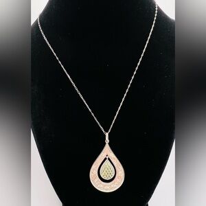 Montana Silversmith Sterling Silver Peridot Spark Floral Etched Necklace